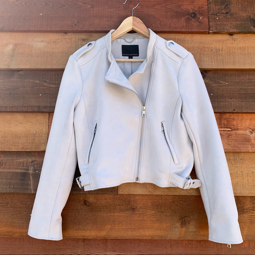 Banana Republic Vegan Suede Moto Jacket